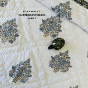BLOCK BAHAR 5 HANDBLOCK DOUBLE BED QUILTS