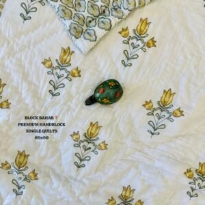 BLOCK BAHAR PREMIUM HANDBLOCK SINGLE QUILTS 60x90