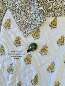 BLOCK BAHAR PREMIUM HANDBLOCK SINGLE QUILTS 60x90