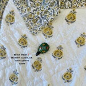 BLOCK BAHAR PREMIUM HANDBLOCK SINGLE QUILTS 60x90