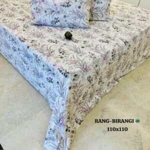 Rang–Birangi Ultra Premium Super Jumbo King Size Bedsheet Set (110 x 110 inches)