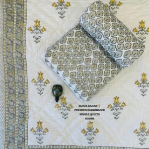 BLOCK BAHAR PREMIUM HANDBLOCK SINGLE QUILTS 60x90