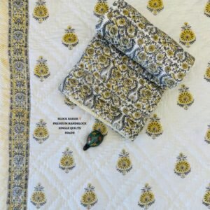 BLOCK BAHAR PREMIUM HANDBLOCK SINGLE QUILTS 60x90